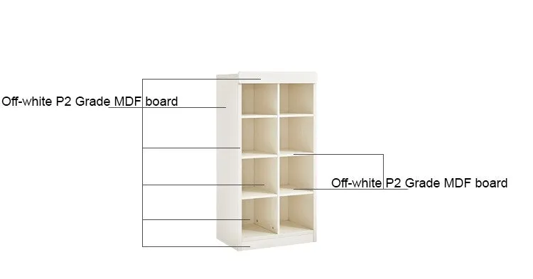 Lucas Kids White Grid Display Cabinet