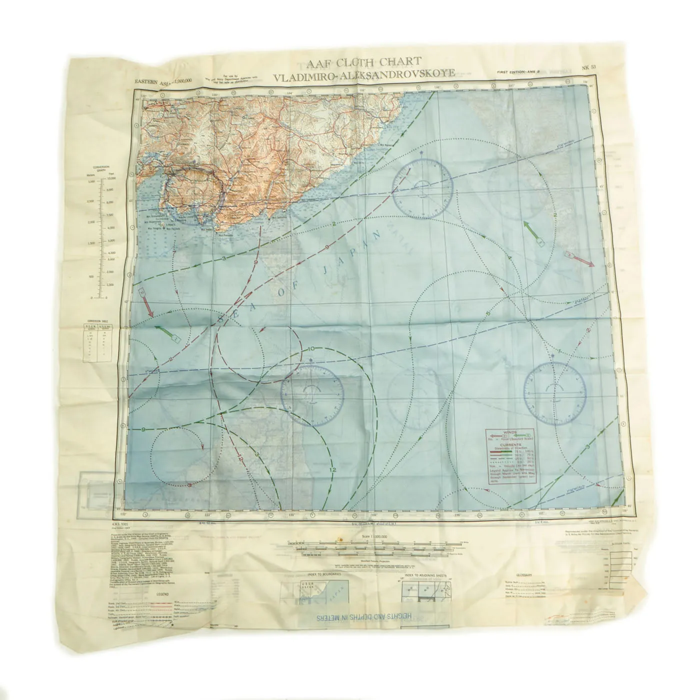 Original U.S. WWII Eastern Asia Escape and Evasion “Silk” Map Lot Dated 1943 - 2 Items