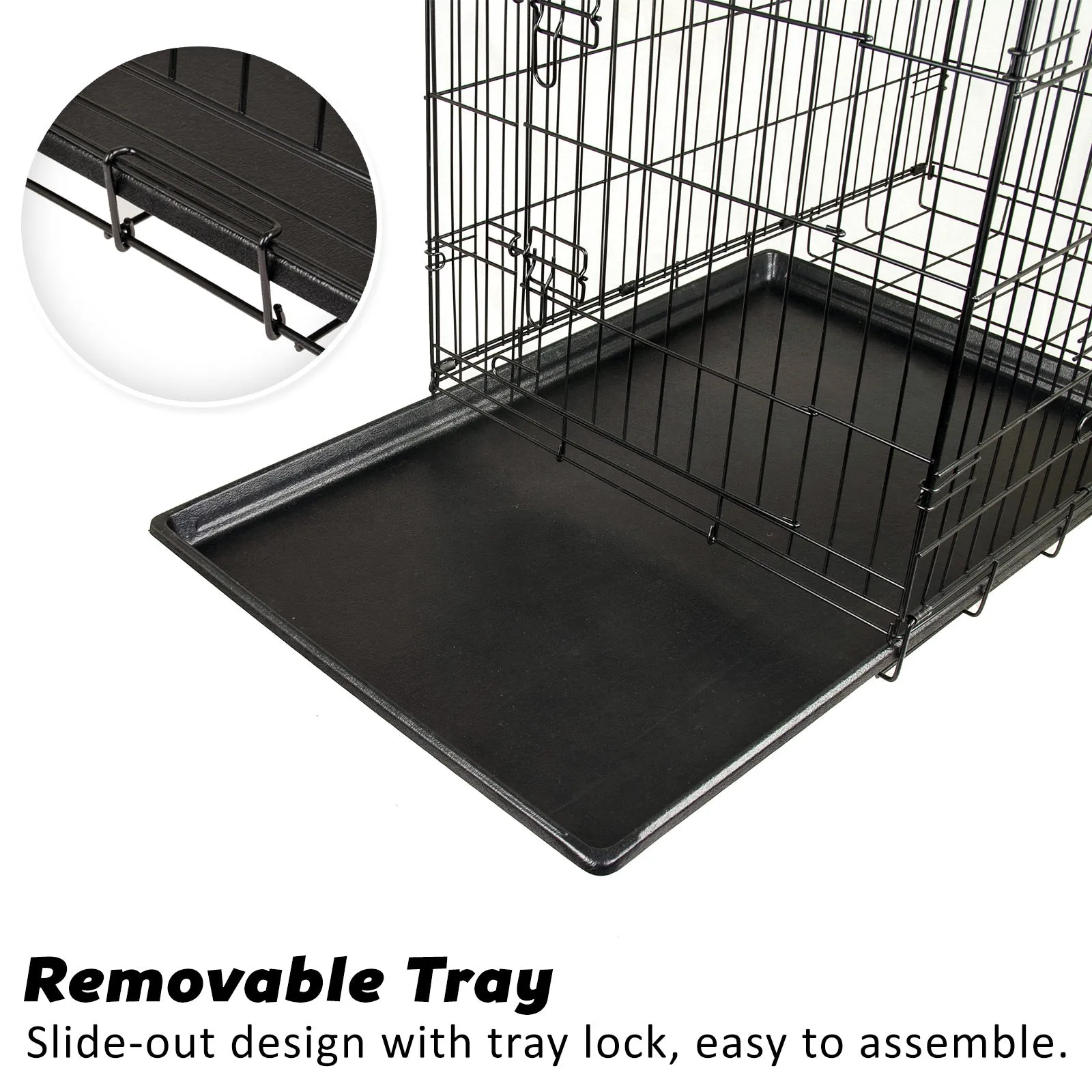 Paw Mate Wire Dog Cage Foldable Crate Kennel 42in with Tray   Cushion Mat Combo
