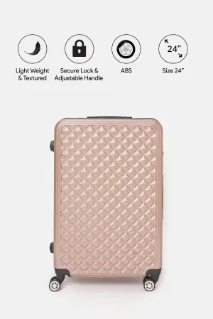 Pink Textured Trolley Luggage (24Inch)