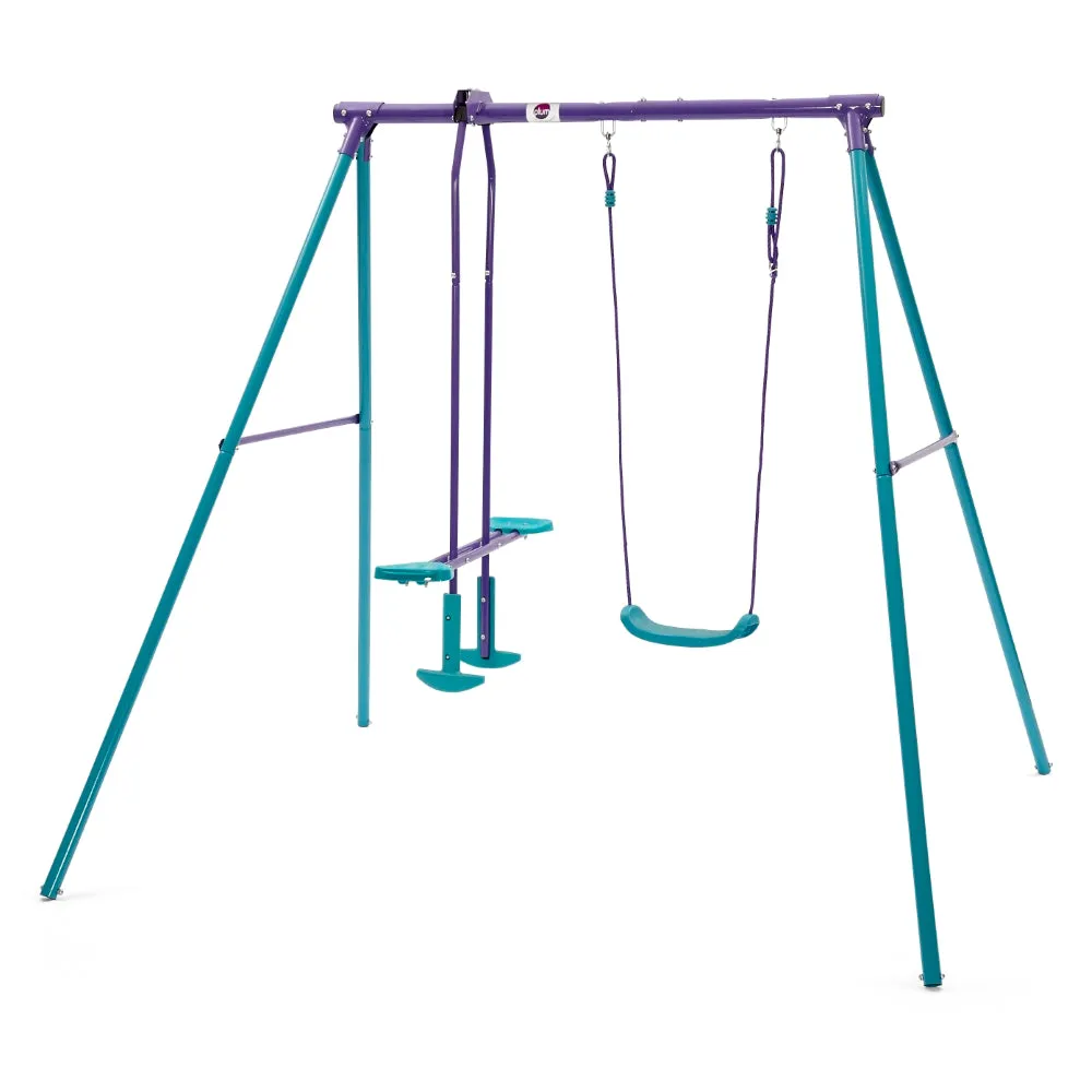 Plum Helios Metal Single Swing and Glider Set