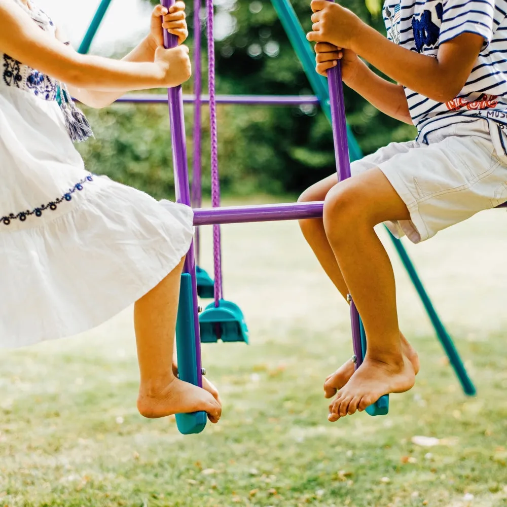 Plum Helios Metal Single Swing and Glider Set