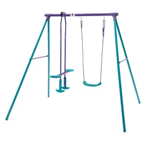 Plum Helios Metal Single Swing and Glider Set