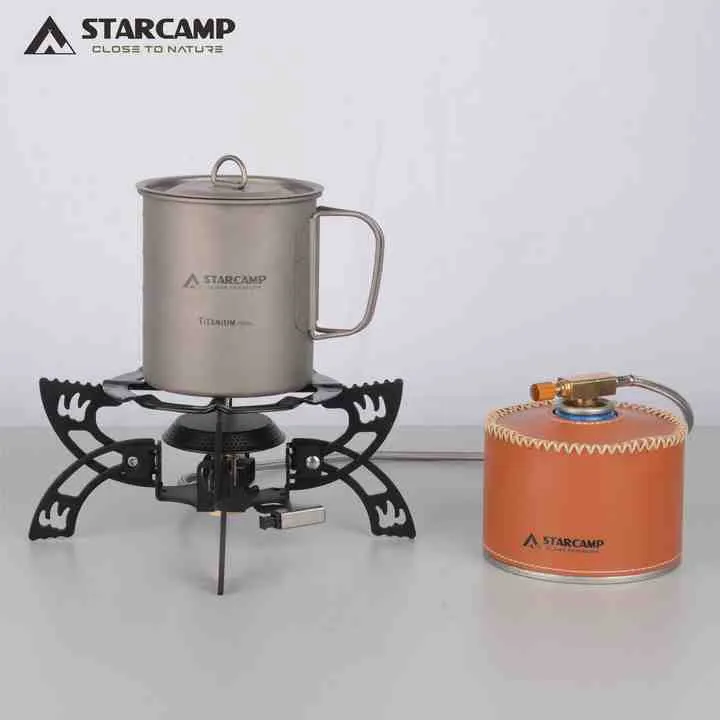 STARCAMP 3800W Outdoor Solo Backpack Hiking Foldable Camping Butane Gas Stove Portable Gas Burner ستاركامب 3800 واط حقيبة ظهر فردية خارجية قابلة للطي للتخييم والمشي لمسافات طويلة وموقد غاز البوتان المحمول