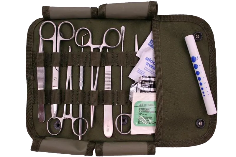 Surgical First Aid Kit - Stainless Steel Instruments