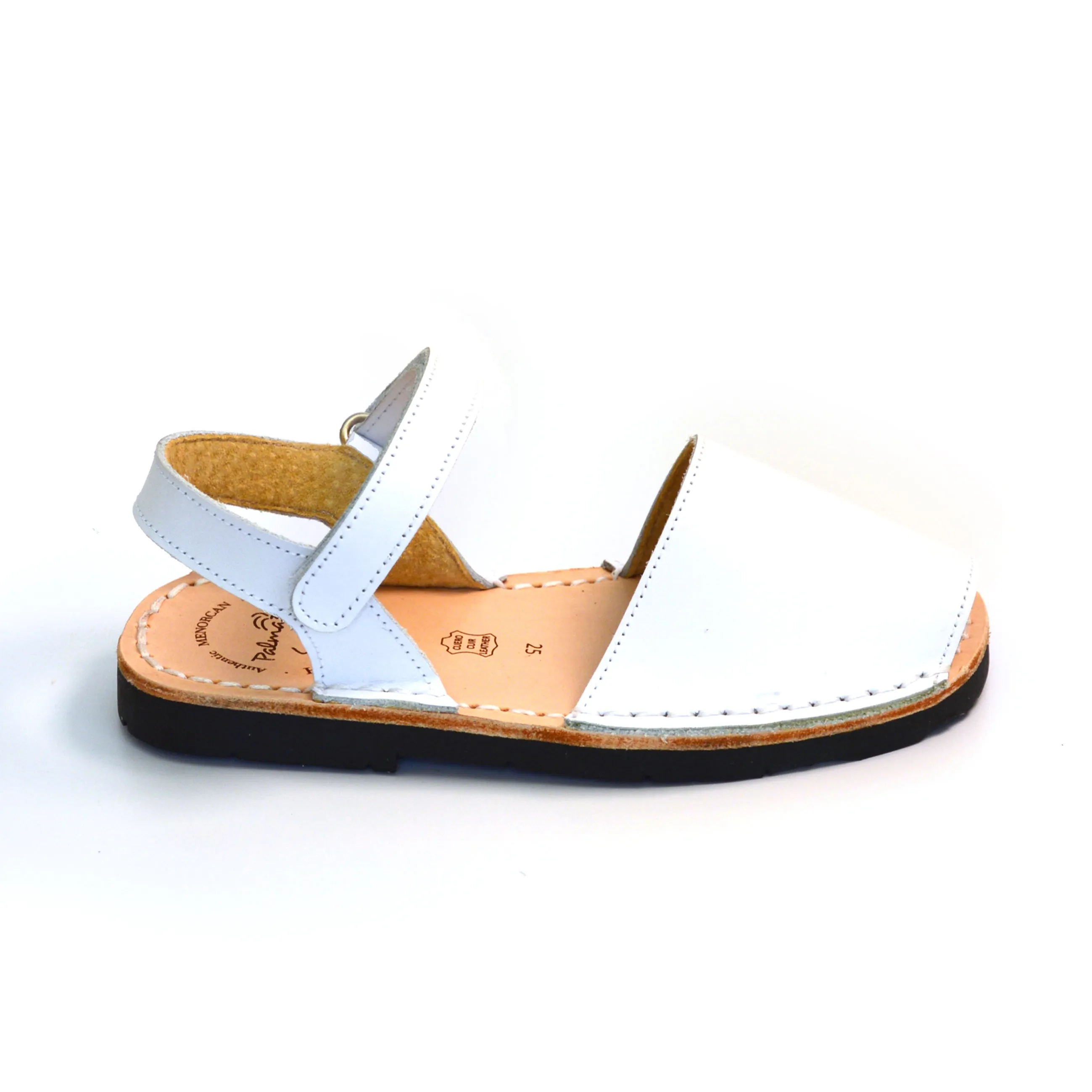 White Leather Hook and Loop