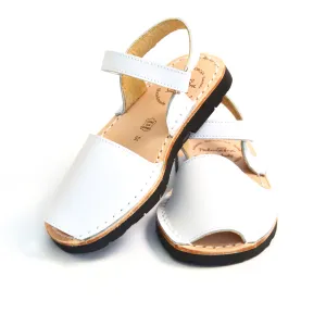 White Leather Hook and Loop