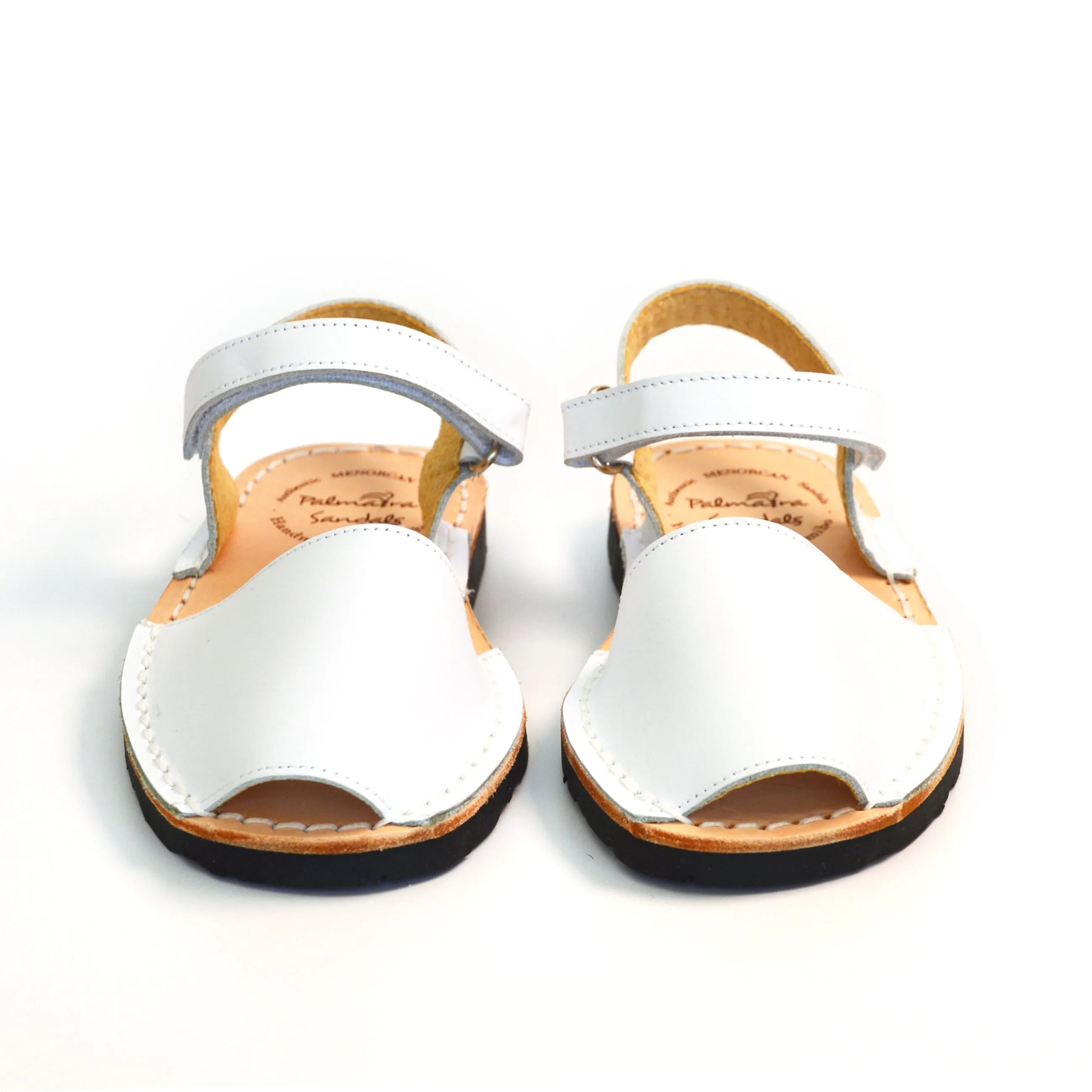 White Leather Hook and Loop